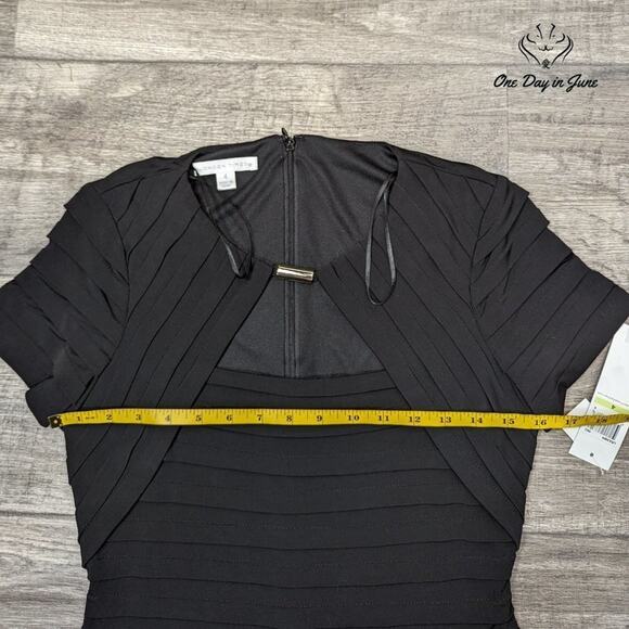 London Times Short Sleeve Bodycon Mini Dress Size 4 - Picture 3 of 5